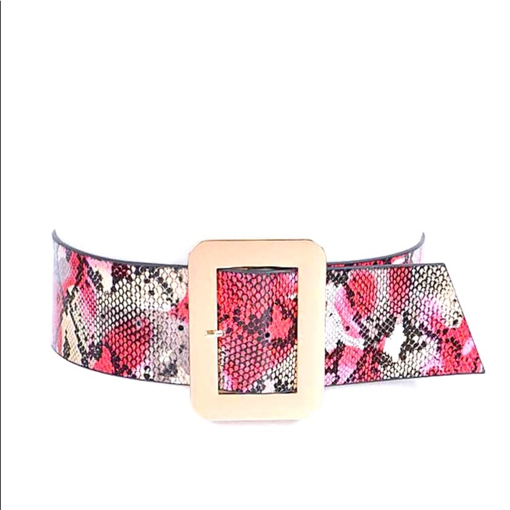 Animal Print Leather SnakeSkin Print Waist Statement Belt